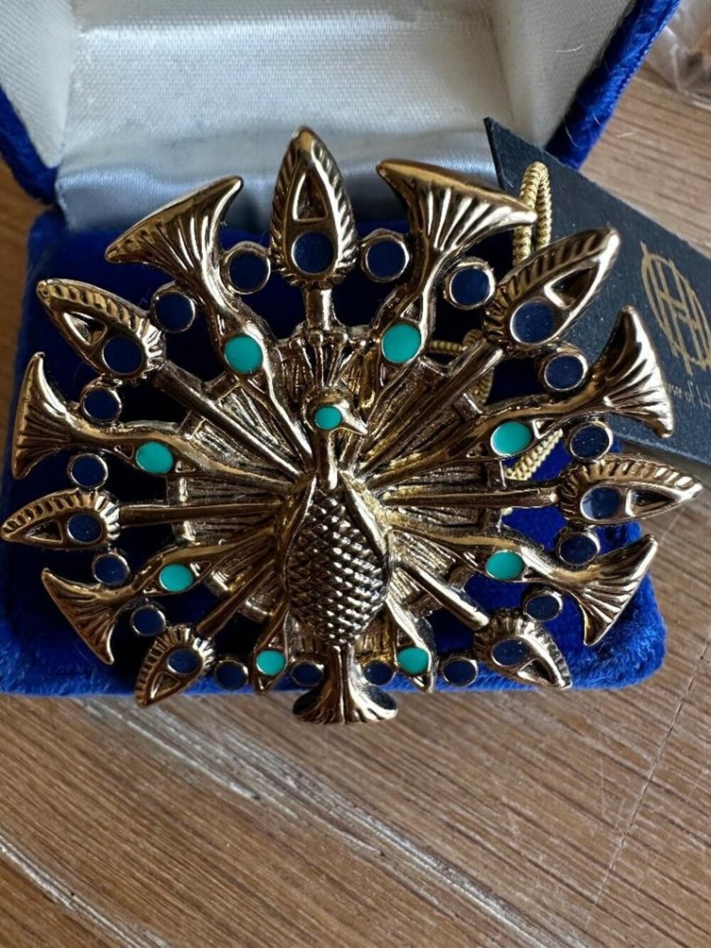 House of Harlow 1960 Gold-tone Enamel Statement Peacock Ring Sz 6